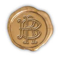 Intertwined Baelon Outline 2 Letter Monogram Custom Wax Seal Stamp with Rosewood Wood Handle - Nostalgic Impressions