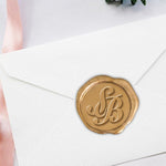 Intertwined Monogram Adhesive Wax Seals Snell LS245SN Bundle with Stamp - Nostalgic Impressions