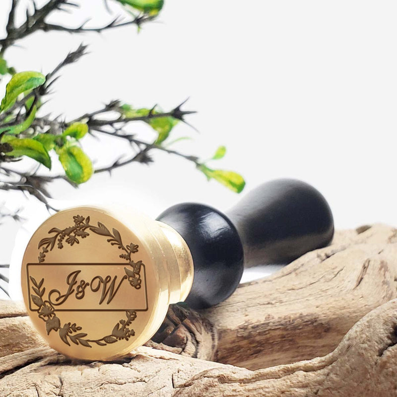 Camilla Wedding Monogram Custom Wax Seal Stamp with Black Wood Handle #7012 - Nostalgic Impressions
