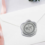 Coronal Wreath Wedding Monogram Adhesive Wax Seals #7963 Bundle with Stamp - Nostalgic Impressions