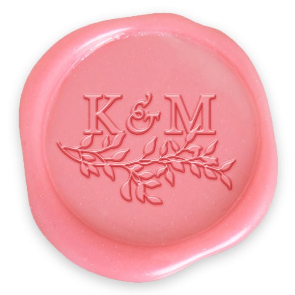 On a Limb Wedding Monogram Adhesive Wax Seals #8024 Bundle with Stamp - Nostalgic Impressions