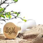On A Limb Wedding Monogram Custom Wax Seal Stamp with White Wood Handle- with Preview #8024 - Nostalgic Impressions