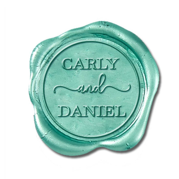 Perfect Couple Wedding Monogram Adhesive Wax Seals #8730 bundle with stamp - Nostalgic Impressions