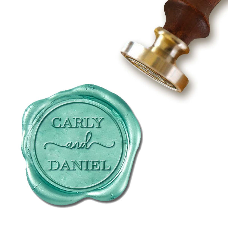 Perfect Wedding Couple Names Custom Wax Seal Stamp with choice of Handle #8730 - Nostalgic Impressions