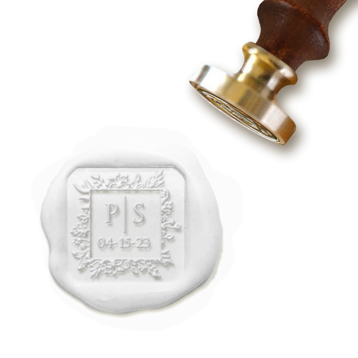 Floral Monogram Wax Seal Stamp Kit Personalized Wax Seal Stamp Gift Set :  VEASOON