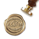 Classica Monogram Custom Wax Seal Stamp with Turquoise Wood Handle #2108 - Nostalgic Impressions