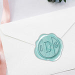 Panel 3 Letter Wedding Monogram Adhesive Wax Seals #7840 bundle with stamp - Nostalgic Impressions