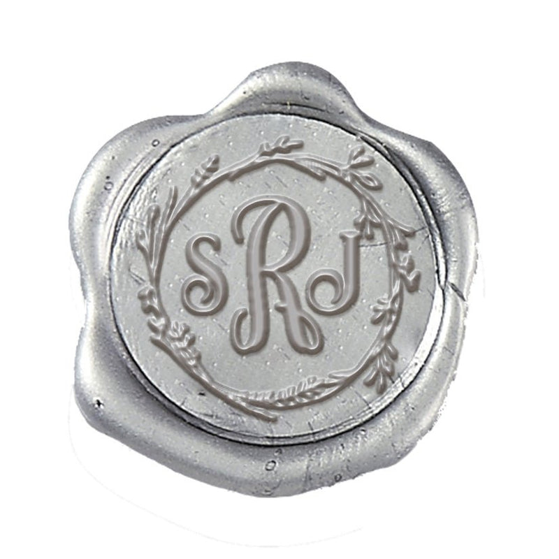 Arya Wedding Monogram Adhesive Wax Seals #7841 bundle with stamp - Nostalgic Impressions