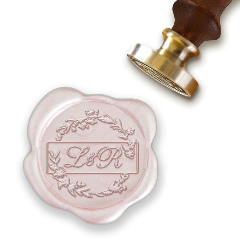 Camilla Wedding Monogram Custom Wax Seal Stamp with Black Wood Handle #7012 - Nostalgic Impressions