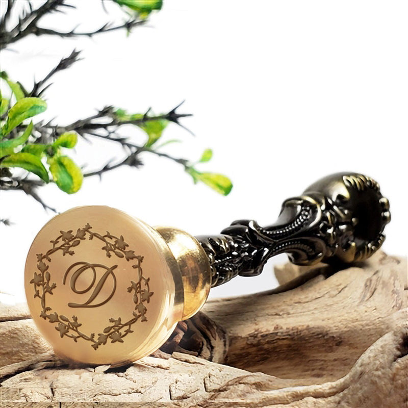 Romantica Custom Initial Wax Seal Stamp with Vintage Handle & Multiple Font Choices  #7030 - Nostalgic Impressions