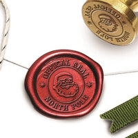 North Pole Official Christmas Santa Letter Wax Seal Stamp with Black Wood Handle - Nostalgic Impressions