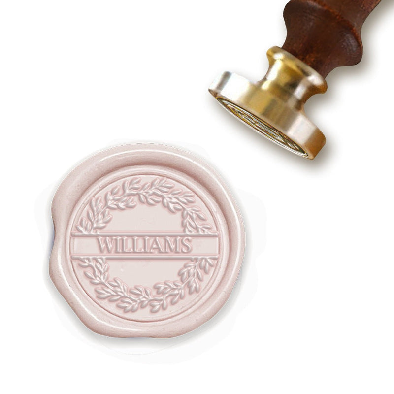 Garland with Name Custom Wax Seal Stamp with Black Wood Handle-Multiple Font Choices  #8734 - Nostalgic Impressions