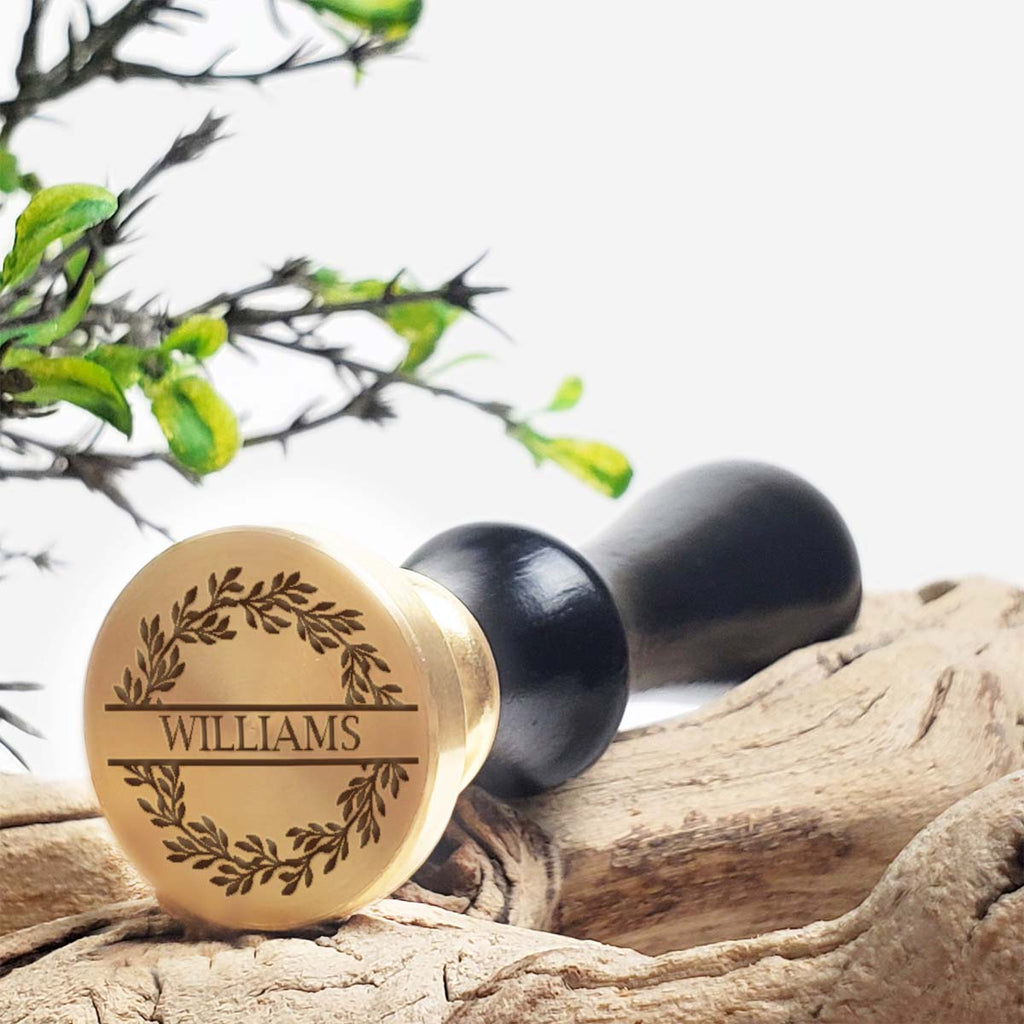 Garland with Name Custom Wax Seal Stamp with Black Wood Handle-Multiple Font Choices with Preview #8734 - Nostalgic Impressions