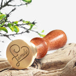 Family Heart Custom Wax Seal Stamp #8742 with Rosewood Handle - Nostalgic Impressions