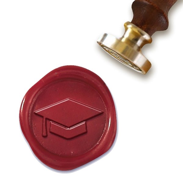 Graduation Cap Wax Seal Stamp with Rosewood Wood Handle #R898 - Nostalgic Impressions