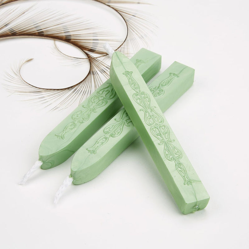 Light Green Flexible Premium Sealing Wax-Pack of 3 sticks - Nostalgic Impressions