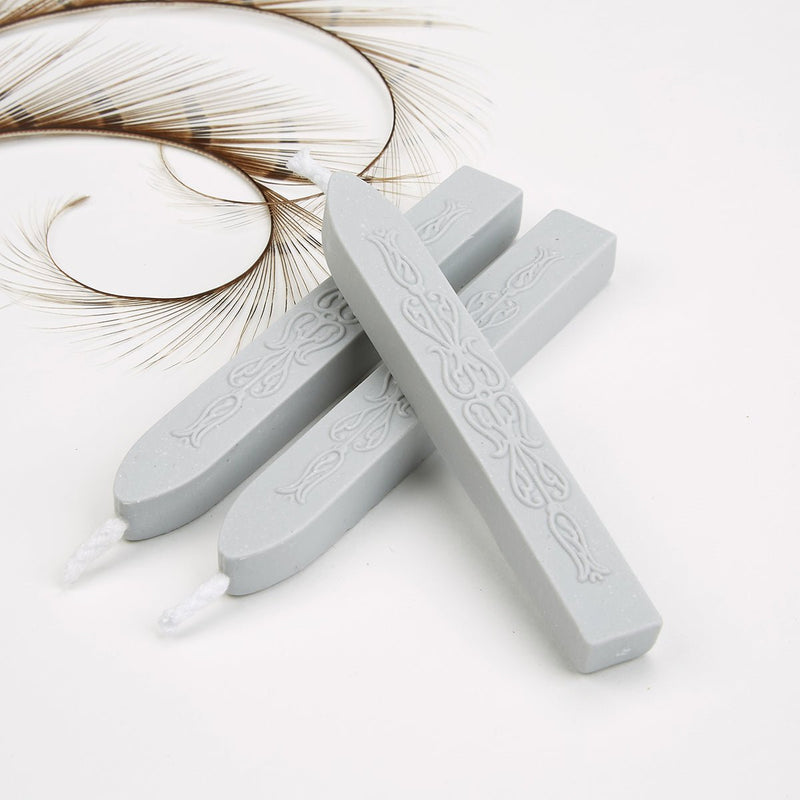 Light Grey Flexible Premium Sealing Wax-Pack of 3 sticks - Nostalgic Impressions