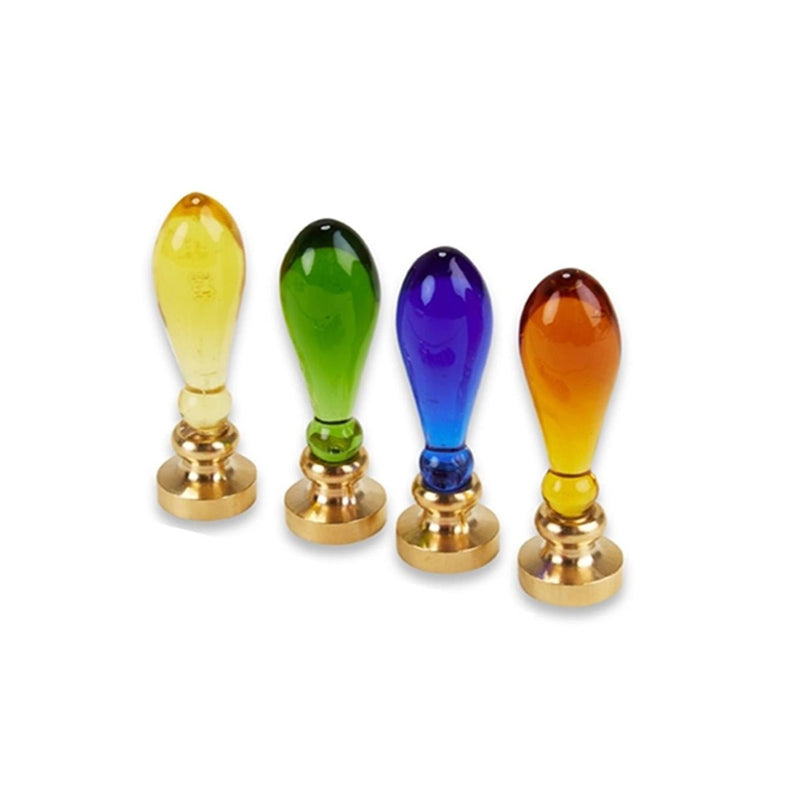 Teardrop Murano Glass Wax Seal Handles - 2 1/4" Tall - Nostalgic Impressions