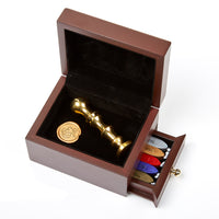 Wax Seal Stamp and Sealing Wax Wood Storage Box with drawer - Nostalgic Impressions