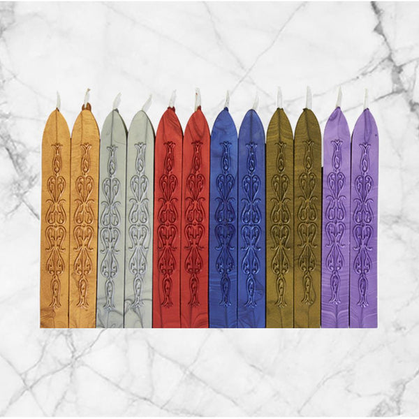 Metallics Premium Sealing Wax with wick- 12PK Saver Pack Assortment - Nostalgic Impressions