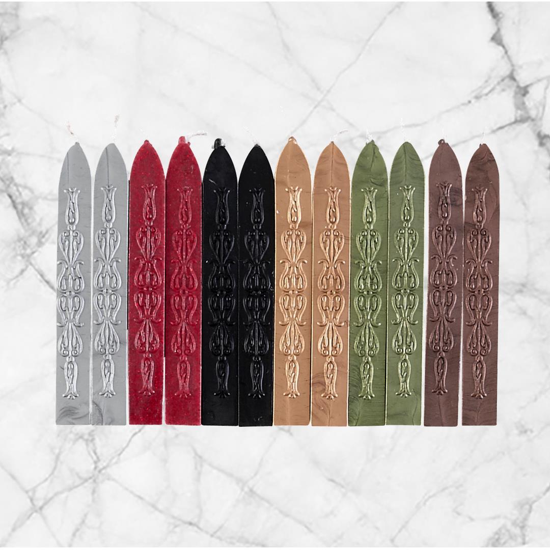Gothic Premium Sealing Wax Assortment 12PK Saver Pack- Flexible & Mailable - Nostalgic Impressions