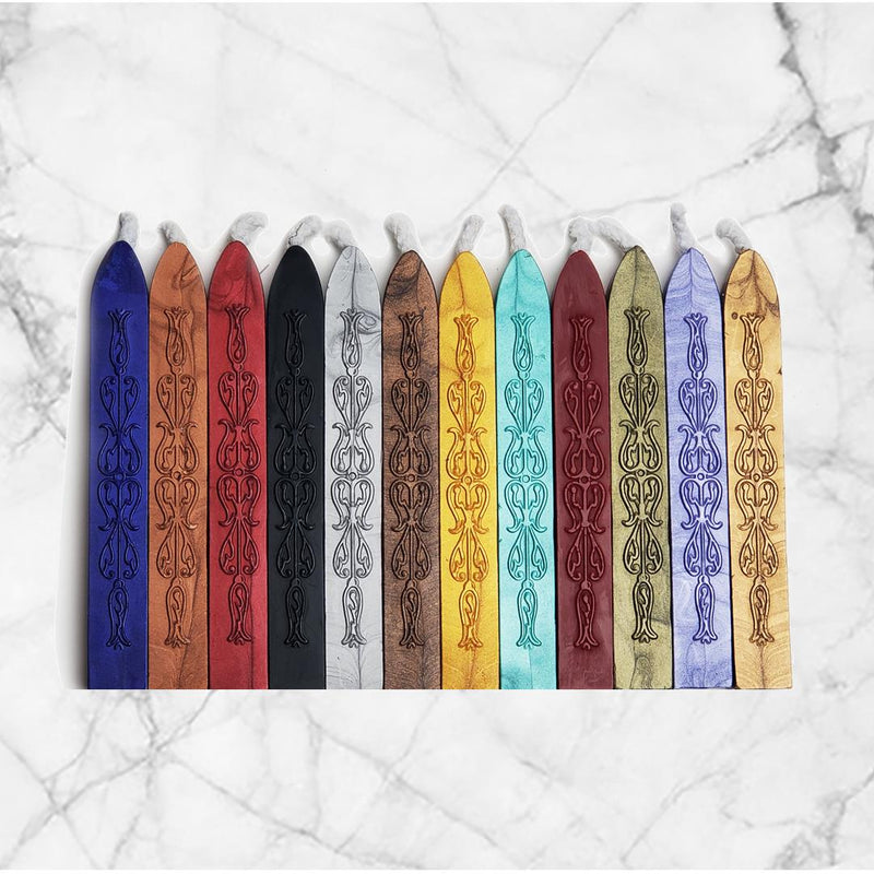 Jeweltones Premium Sealing Wax with wick- 12PK Saver Pack Assortment - Nostalgic Impressions