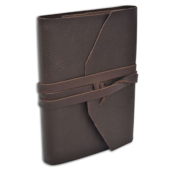 Italian Leather Wrap Journal with Ink, Nibs and Feather Shaped Metal Pen - 2 Colors - Nostalgic Impressions