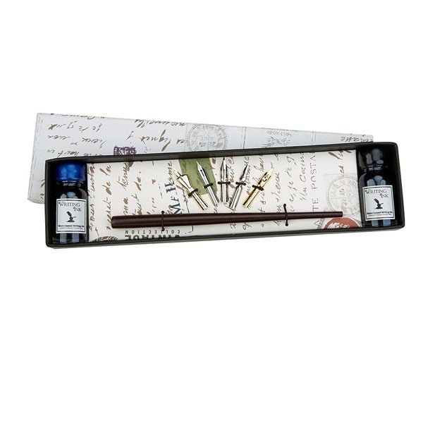 Calligraphy Dip Pen & Ink Set with 2 Inks & 5 Nibs - Nostalgic Impressions
