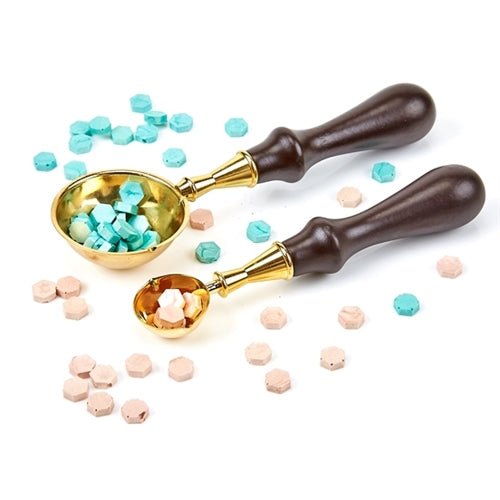 Sealing Wax Melting Spoon - Brass with wood handle - choice of 2 sizes - Nostalgic Impressions