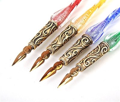 mklpo glass dip pen set,calligraphy pens for beginners,ink pen, writing,  signatures, calligraphy, decoration, gift with two a
