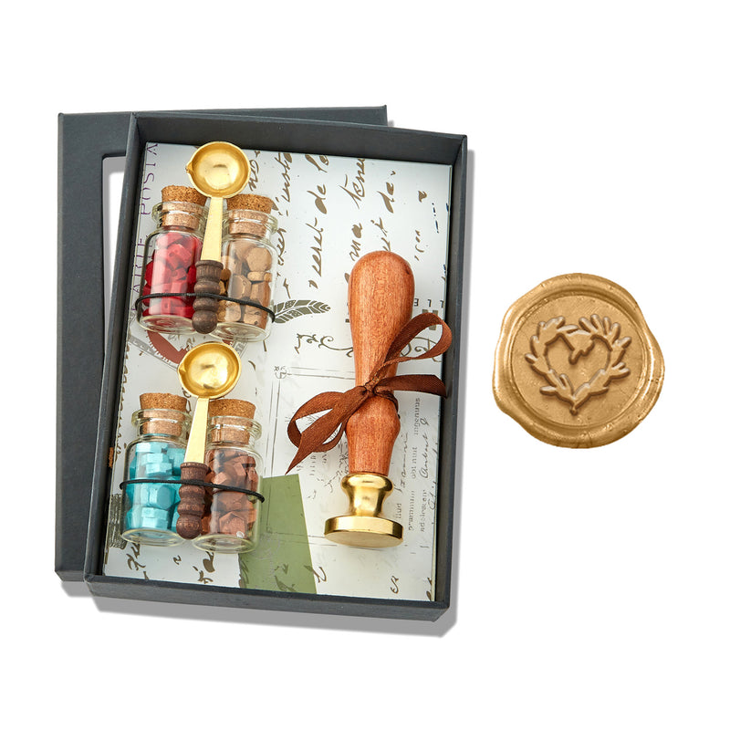 Bead Wax Seal Kit with Bead Wax, Spoons and Wax Seal Stamp - Nostalgic Impressions