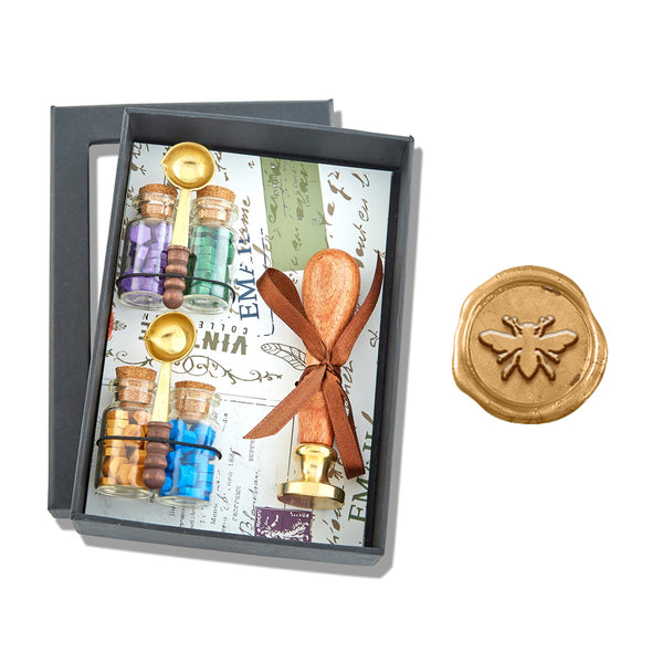 Bead Wax Seal Kit with Bead Wax, Spoons and Wax Seal Stamp - Nostalgic Impressions