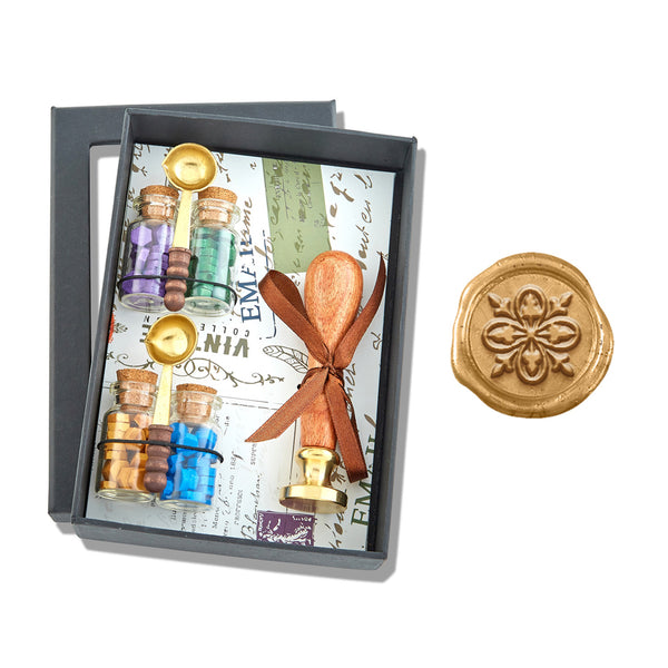 Bead Wax Seal Kit with Bead Wax, Spoons and Wax Seal Stamp - Nostalgic Impressions