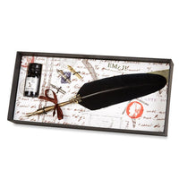Vintage-style Feather Quill Dip Pen & Ink Set with Quill, Ink & Nibs - Nostalgic Impressions