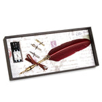 Vintage-style Feather Quill Dip Pen & Ink Set with Quill, Ink & Nibs - Nostalgic Impressions