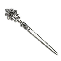 Florentine Note Card Gift Set with Fleur de Lis Antiqued Letter Opener- Blue Classica - Nostalgic Impressions