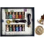 Seashell Bead Sealing Wax Starter Kit with Wax Seal Stamp, 12 colors Sealing Wax and Melting Spoon - Nostalgic Impressions