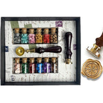 Bead Sealing Wax Starter Kit with Wax Seal Stamp, 12 colors Sealing Wax and Melting Spoon - Nostalgic Impressions