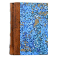 Leather & Marble Journal Book 5x7"- Italian Made-128 Lined sheets Leather Binding - Nostalgic Impressions