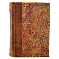 Leather & Marble Journal Book 5x7"- Italian Made-128 Lined sheets Leather Binding - Nostalgic Impressions