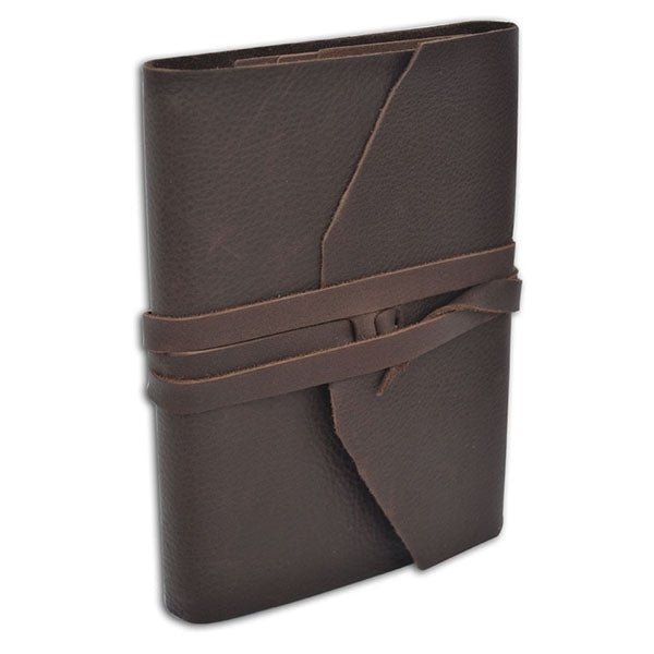 Leather Wrap Journal Italian made- Refillable-Two sizes -128 lined pages - Nostalgic Impressions