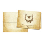 Queen Bee Aged Parchment Printed Note Card Set with Envelopes 8/8 - with Personalization Option - Nostalgic Impressions