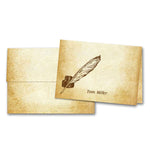 Quill & Ink Aged Parchment Printed Note Card Set with Envelopes 8/8 - with Personalization Option - Nostalgic Impressions