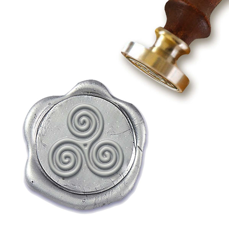 Celtic Spiral Wax Seal Stamp with Blue Wood Handle #R594CD - Nostalgic Impressions