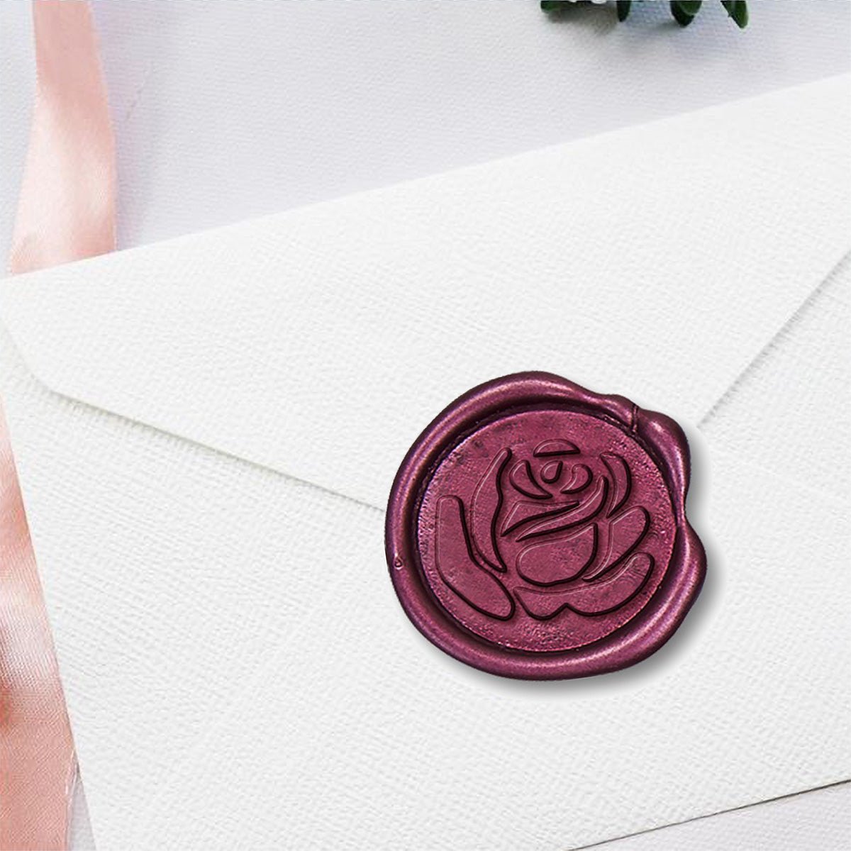 Grandiflora Rose Adhesive Wax Seals #R675 - Nostalgic Impressions