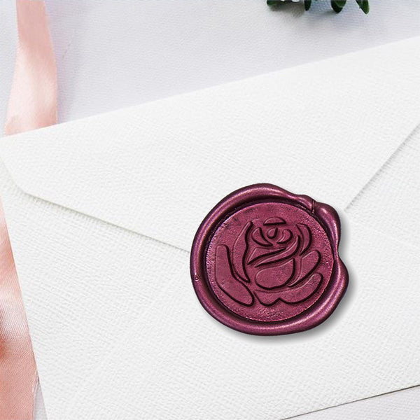 Grandiflora Rose Adhesive Wax Seals #R675 - Nostalgic Impressions