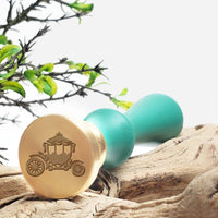 Coach Wedding Wax Seal Stamp with a Turquoise Wood Handle #R886 - Nostalgic Impressions