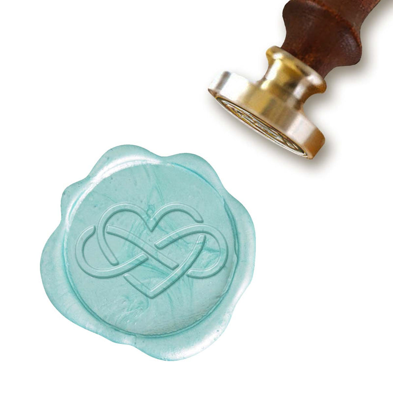 Infinity Heart Wedding Wax Seal Stamp with White Wood Handle #R893 - Nostalgic Impressions