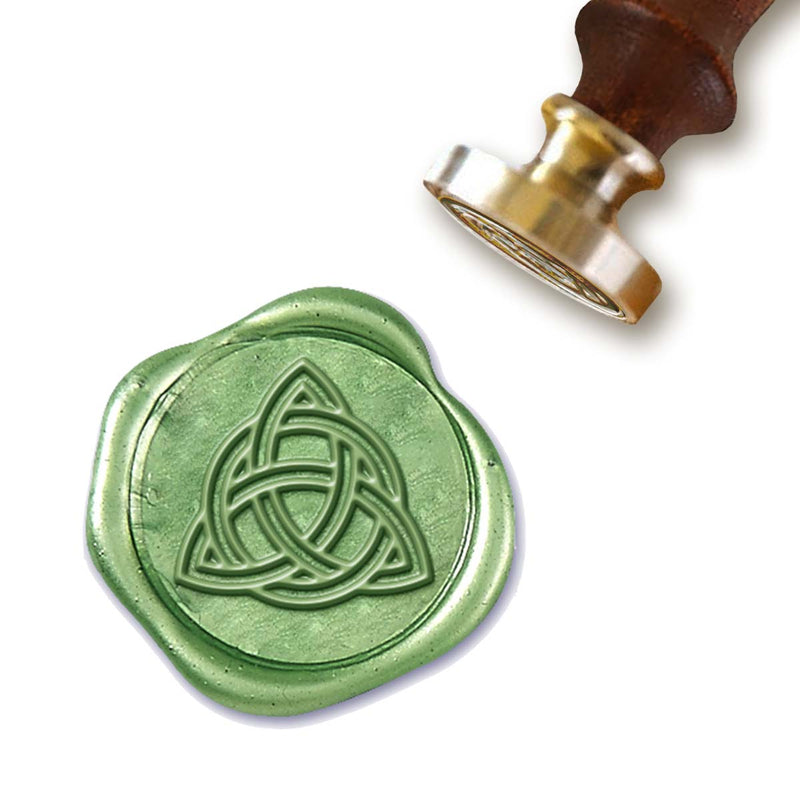 Celtic Trinity 2 Wax Seal Stamp With Blue Wood Handle #R919CD - Nostalgic Impressions
