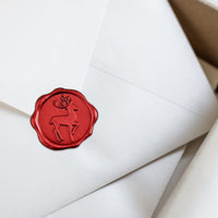 Christmas Adhesive Wax Seals 25Pk Quick-Ship Stickers - 1" - Red Reindeer Or assorted - Nostalgic Impressions